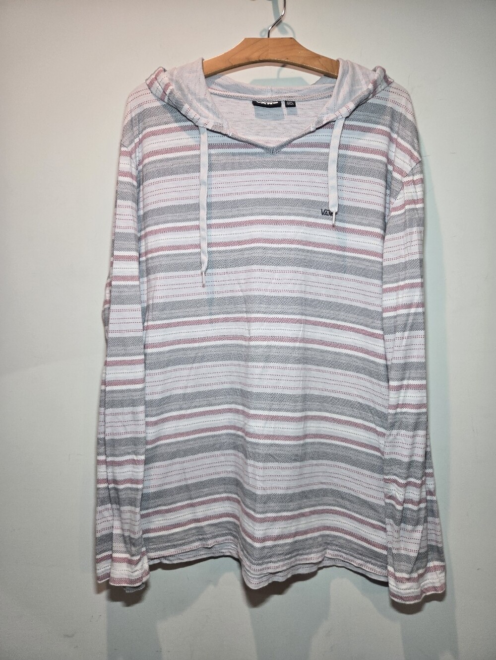 Vans Off The Wall Hoodie Men's XXL Striped Lightweight Cotton Classic Fit